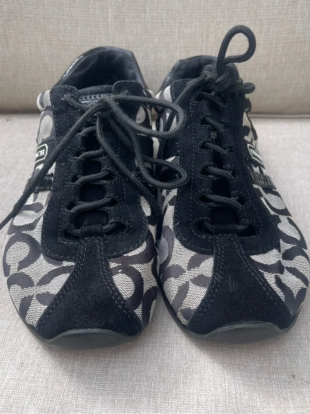 Coach Black & Gray Signature Logo Athletic Sneakers